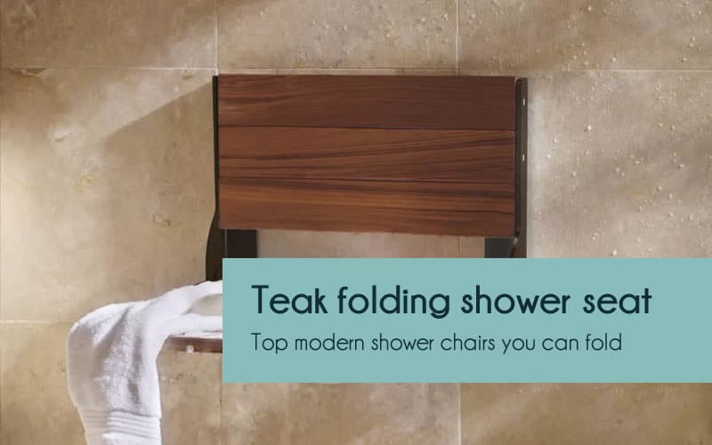 Teak folding bath stool