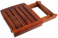 Teak folding shower seat