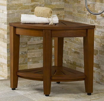 Teak shower stool