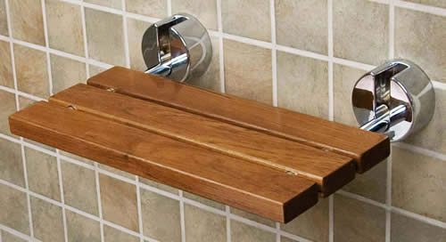 Wall Mounted Teak Shower Seat