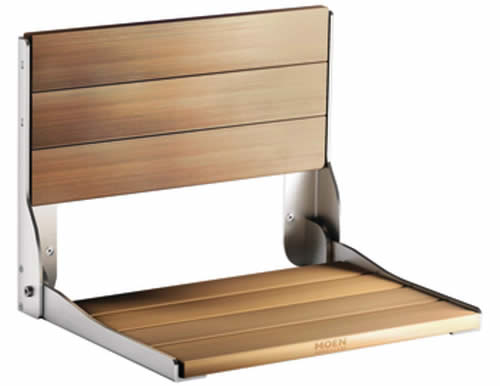 Wall Mount Teak Folding Shower Seat 