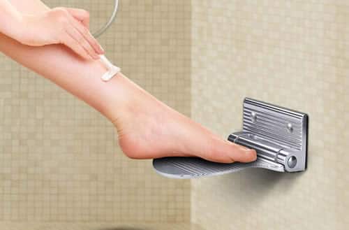 Aluminum shower shaving foot rest