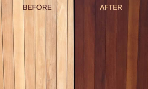 Teak oil before and after