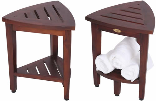 Small corner shower foot stool