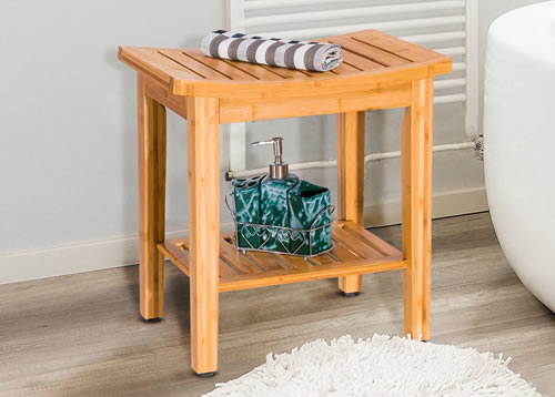 Giantex bamboo shower stool