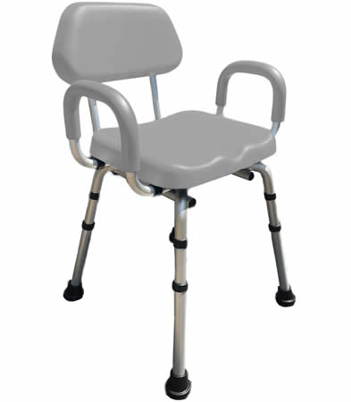 Padded shower chair with armrests