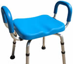 Adjustable shower chair with arms