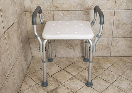 Medical shower chair with arms