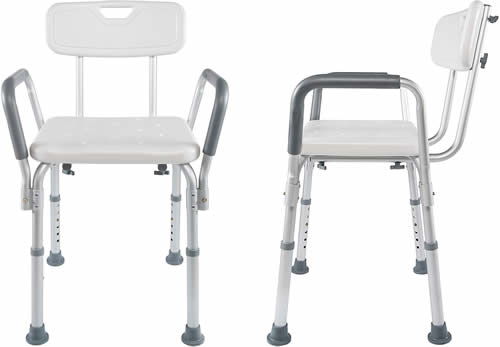 Shower chair with back and arms