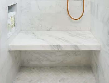 Marble shower bench